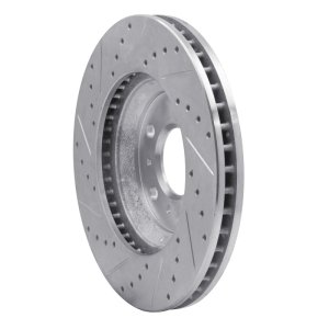 Buick Lucerne Brake Rotor (1) - Front Right - R1 Concepts - Drilled & Slotted - Silver - `06-`16